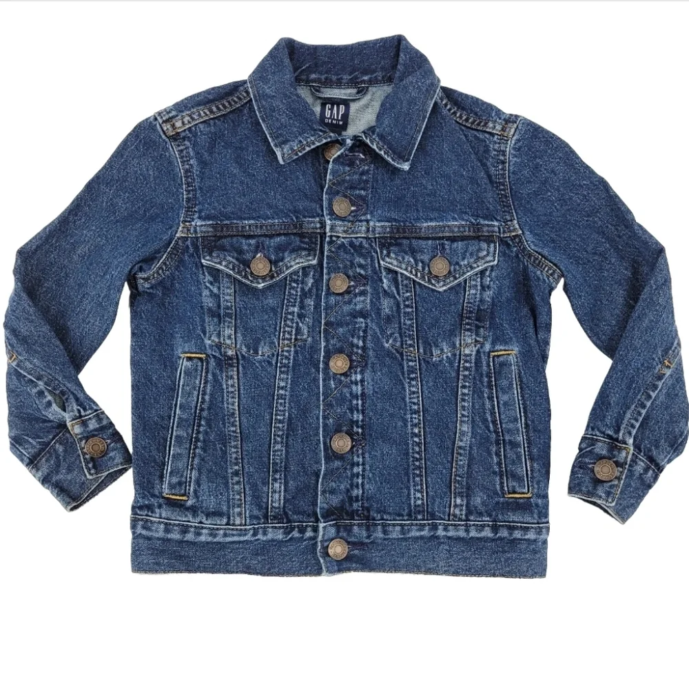 Gap Denim Jacket Kids Size XS 4/5 Blue Jean Classic Trucker Cotton Unisex